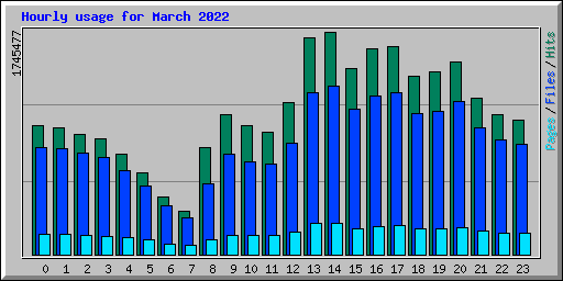 Hourly usage for March 2022